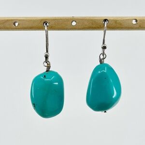 Sterling silver turquoise bead earrings - GM596